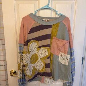 Colorful Patchwork Long Sleeve Top